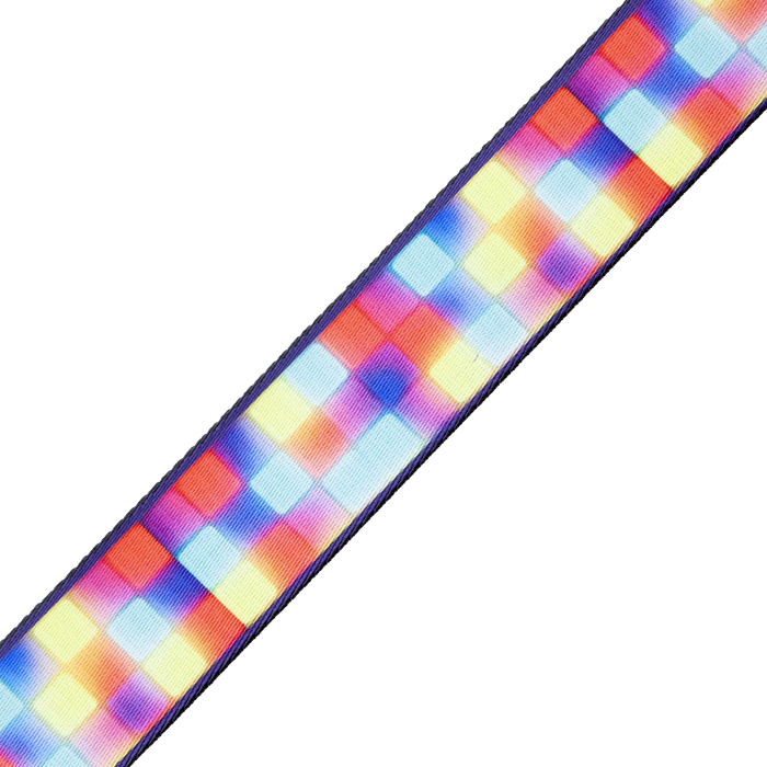 Levy's Suede Harmony Series 2" Wide Polyester Guitar Strap, Neon Block