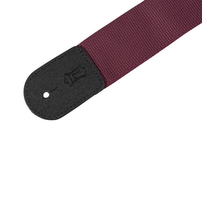 Levy's Single Tone Solid Colored Poly Series 2" Wide Guitar Strap, Burgundy
