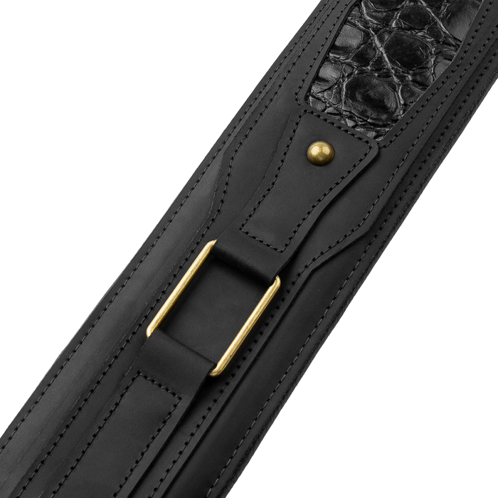 Levy's Apex Leather Guitar Strap With Padding And Hardware, Black