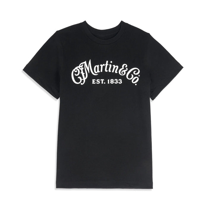 Martin Youth T Black White Script Logo, S