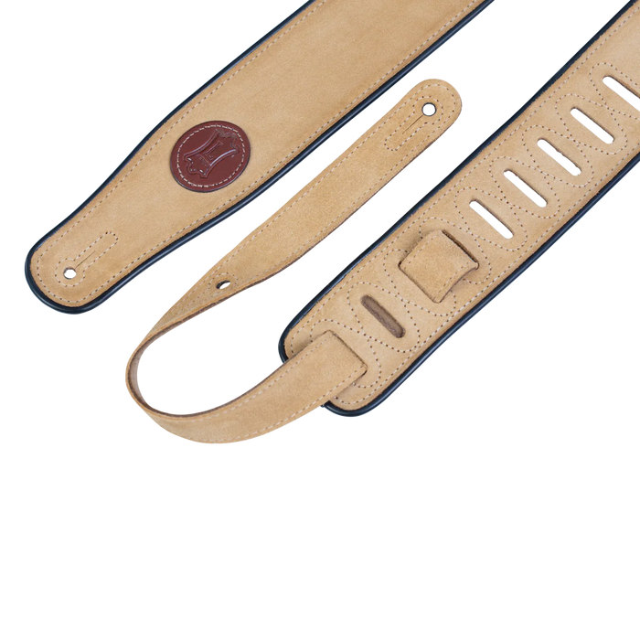 Levy's Signature Suede Series 2 1/2" Wide Guitar Strap, Tan & Black