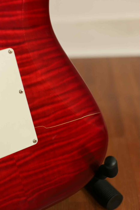 Fender "Squier series" MIJ w/Floyd Rose, Crimson Foto Flame - Used