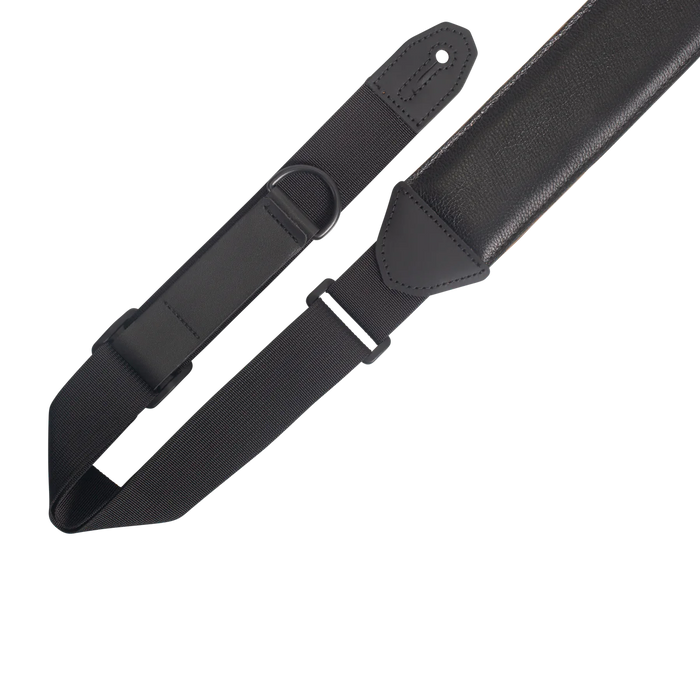 Levy's Leather Right Height Series 2 1/2" Wide Ergonomic RipChord™ Guitar Strap, Black