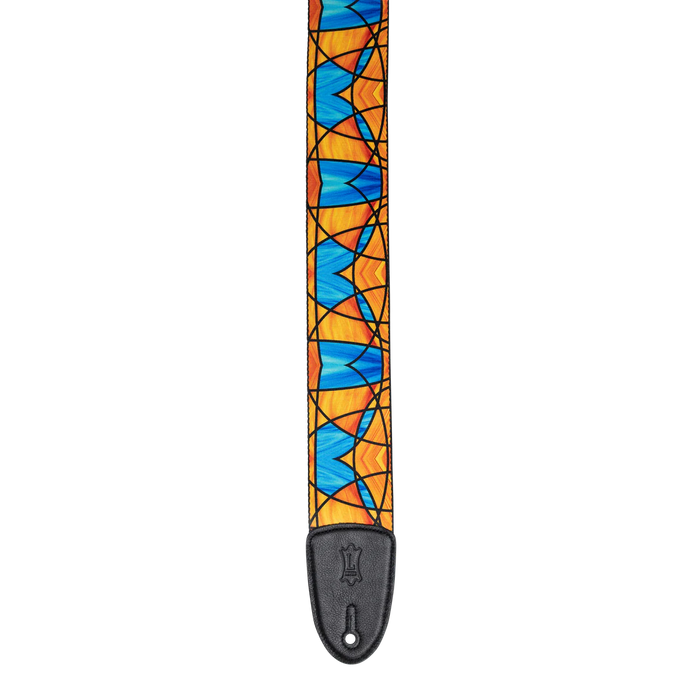 Levy's Stained Glass Series Guitar Strap, Orange and Blue