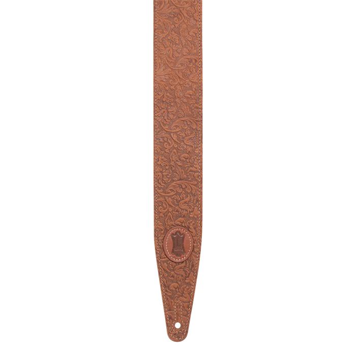Levy's Florentine Deluxe Series 25" Leather Guitar Strap, Brown