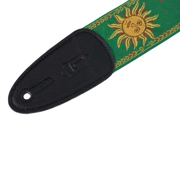 Levy's Sun Motif Series 2" Wide Jacquard Guitar Strap, Green