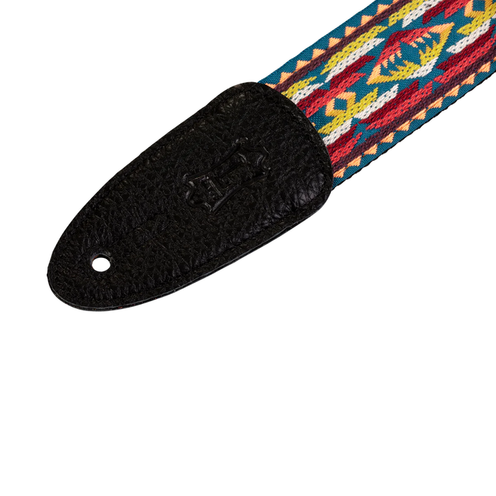 Levy's Hootenanny Series 2" Wide Jacquard Guitar Strap, Yellow & Red Western