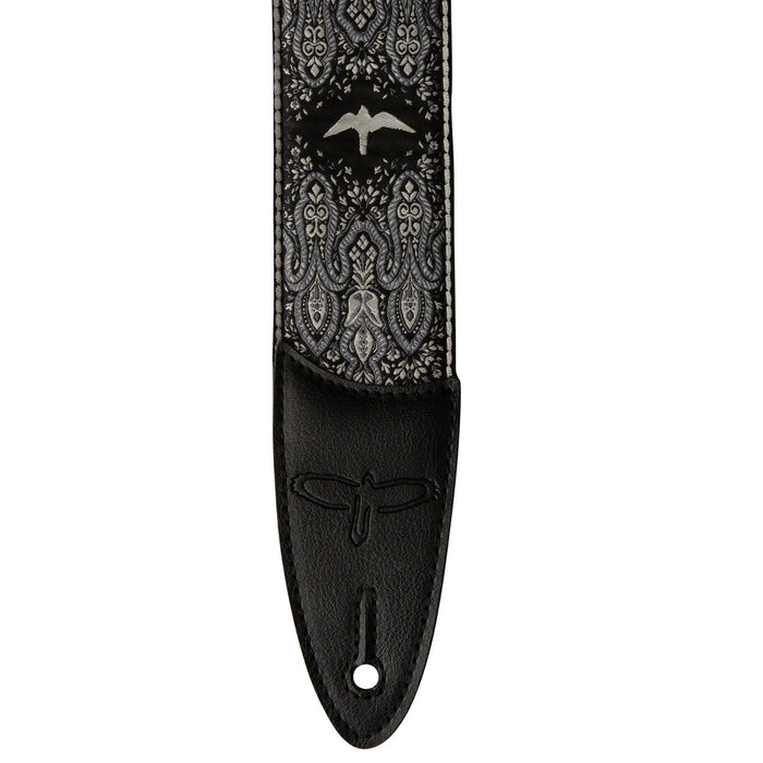 PRS 2'' Guitar Strap, Custom Jacquard Birds Fleur Charcoal