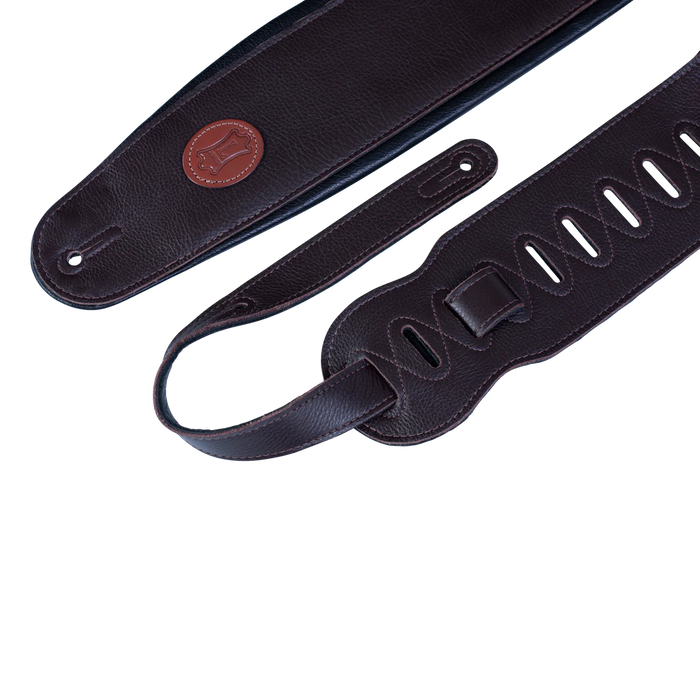 Levy's Signature Legacy Series 4 1/2" Wide Garment Leather Bass Strap, Dark Brown