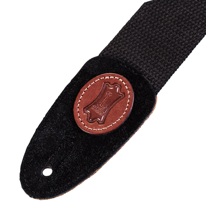 Levy's Signature Cotton Series 2" Wide Cotton Guitar Strap, Black & Walnut