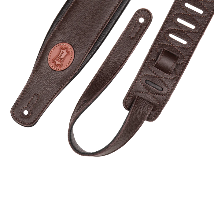 Levy's Signature Legacy Series 3" Wide Garment Leather Guitar Strap, Dark Brown