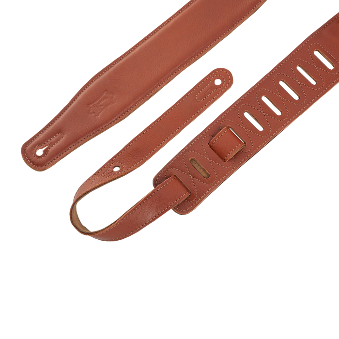 Levy's 2 1/2"" Garment Leather Guitar Strap With Foam - Tan