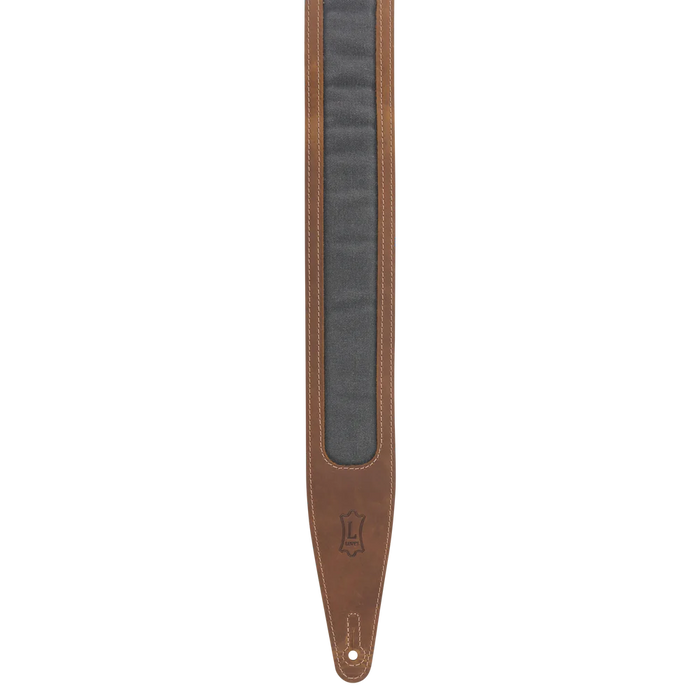 Levy's Voyager Pro Leather Guitar Strap, Brown, Grey