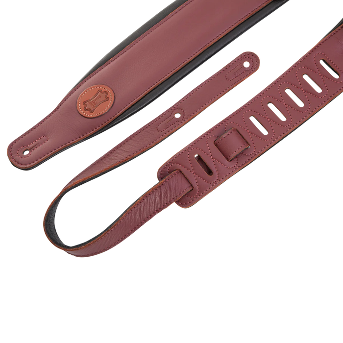 Levy's Signature Legacy Series 3" Wide Garment Leather Guitar Strap, Burgundy