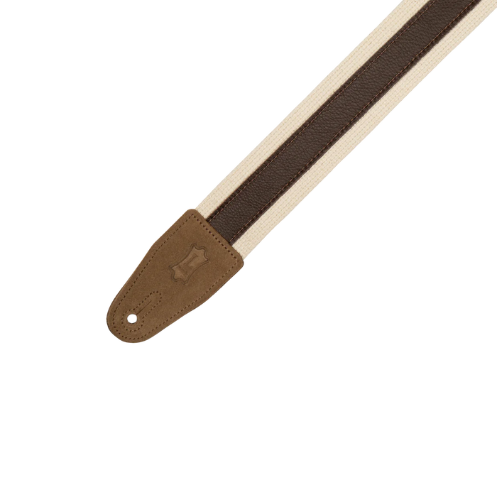 Levy's Cotton Combo Series 2" Guitar Strap, Natural & Dark Brown