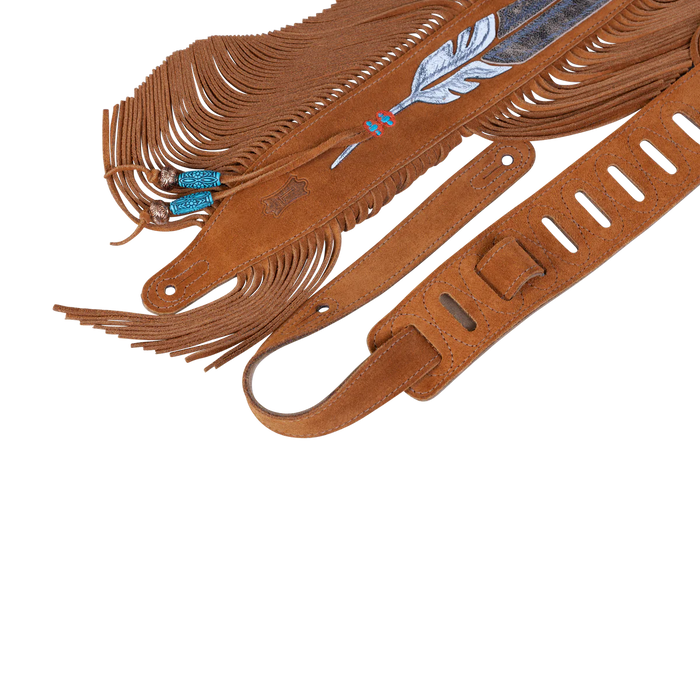 Levy's Grand Mesa Series 2 1/2" Wide Guitar Strap, Fringe Feather