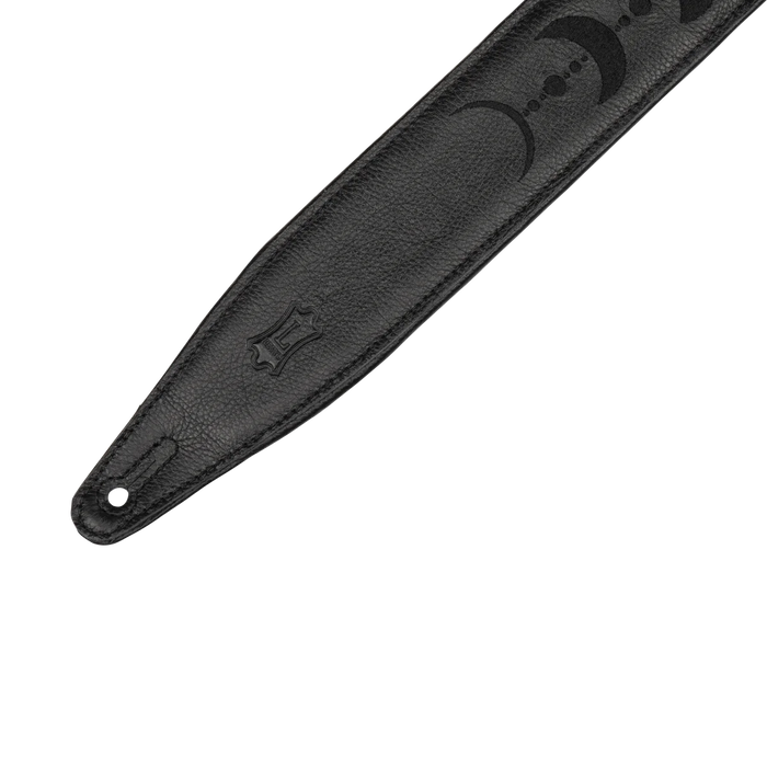 Levy's Moon Phases Series 25" Garment Leather Guitar Strap, Black