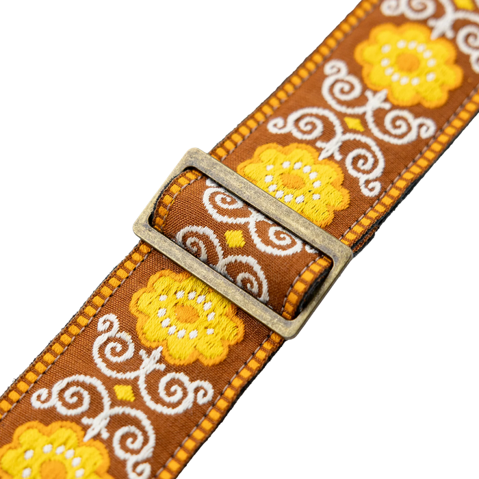 Levy's Original Hootenanny Series 2" 60's Weave Guitar Strap, Yellow