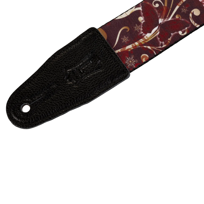 Levy's Nature Series 2" Wide Polyester Guitar Strap, Red Butterfly