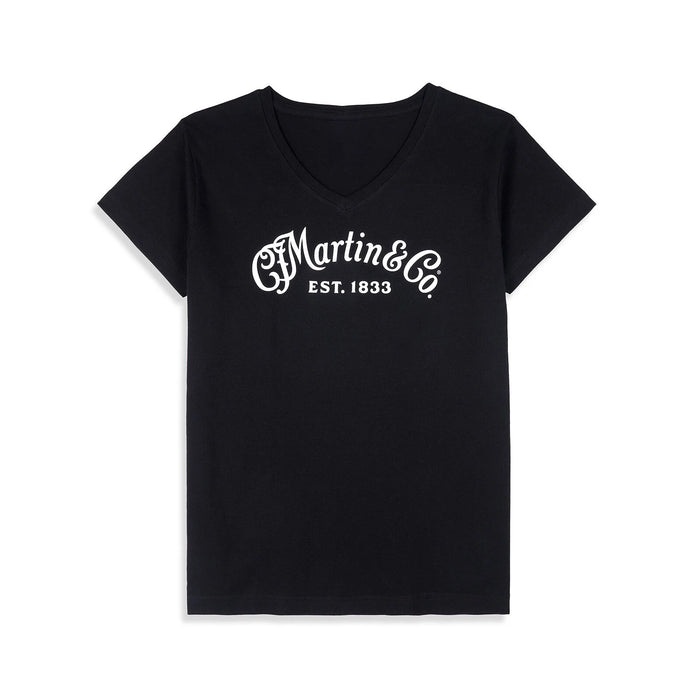 Martin Women T SS V-neck WhiteLogo Black, 2X