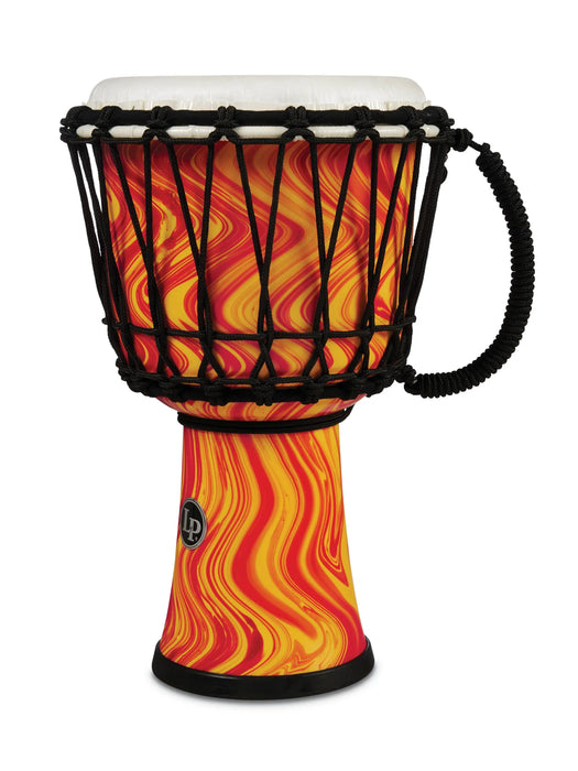 LP LP1607 World 7” Rope Tuned Circle Djembe w/ Perfect Pitch Head - Orange Marble