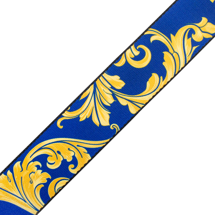 Levy's Nita Strauss Artist Signature Series 2" Wide Polyester Guitar Straps, Blue & Gold Baroque