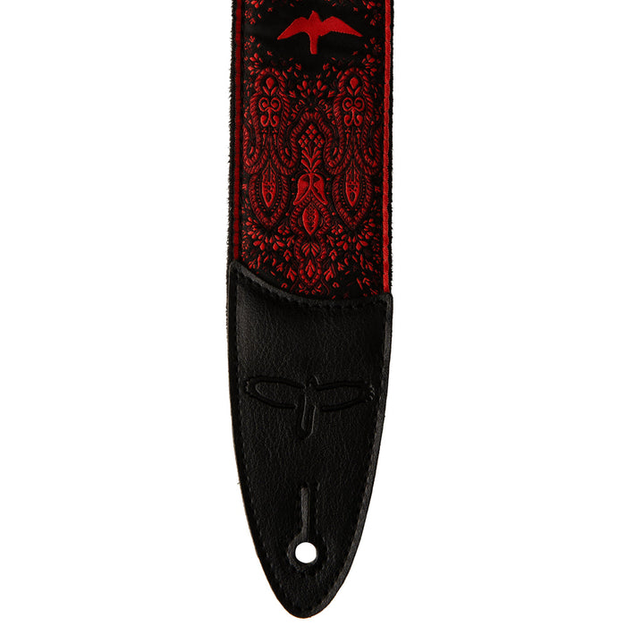 PRS 2'' Guitar Strap, Custom Jacquard Birds Fleur Red