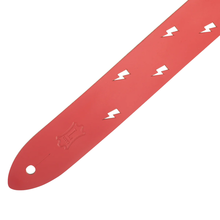 Levy's Junior Punched Out Series 1 1/2 inch Wide Kids Guitar Strap, Red