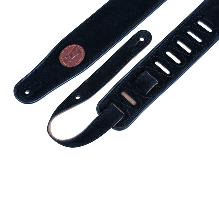 Levy's Signature Suede Series 2 1/2" Wide Guitar Strap, Black