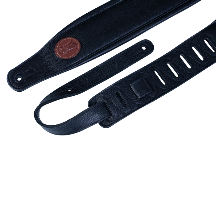 Levy's Signature Legacy Series 3" Wide Garment Leather Guitar Strap, Extra Long, Black