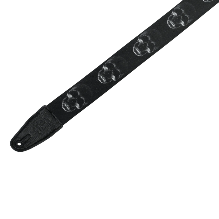 Levy's Skull Series Polyester Guitar Strap, Black & White Skull