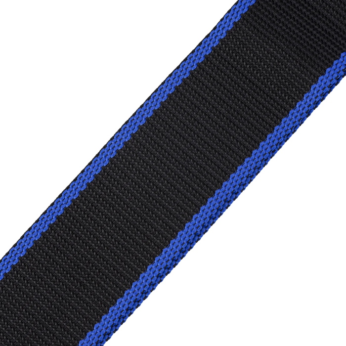 Levy's Single Tone Solid Colored Poly Series 2" Wide Polypropylene Guitar Strap, Black And Blue