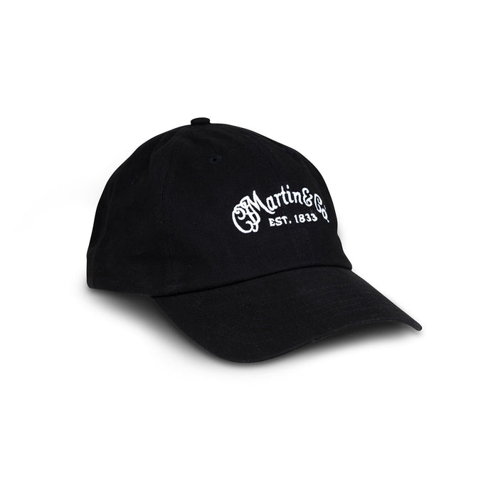 Martin Hat Ball Cap Cotton Script Logo, Black
