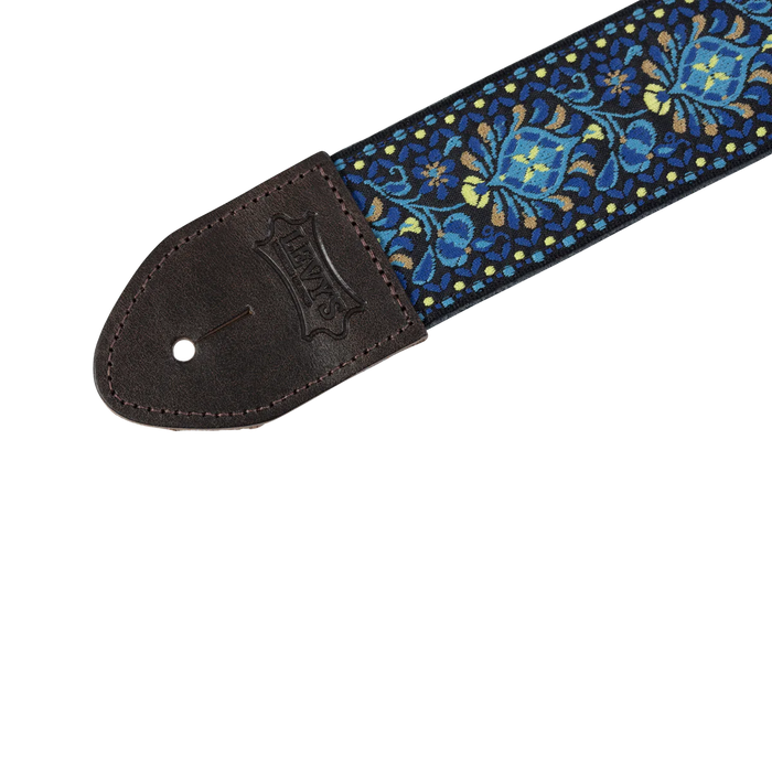 Levy's Vintage Hootenanny Series 2" Wide Jacquard Guitar Strap, Blue