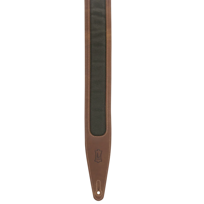 Levy's Voyager Pro Leather Guitar Strap, Brown, Green