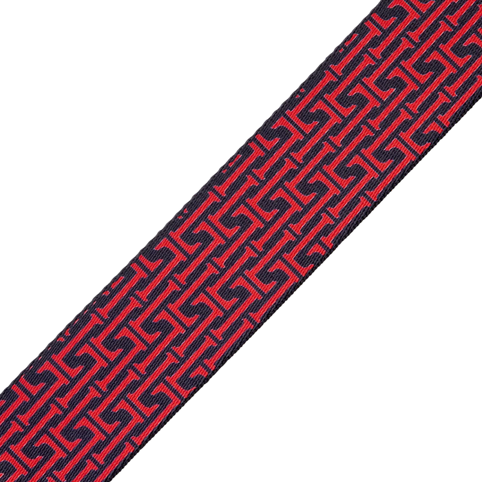 Levy's Signature Poly Series 2" Wide Polyester Guitar Strap, Navy & Red