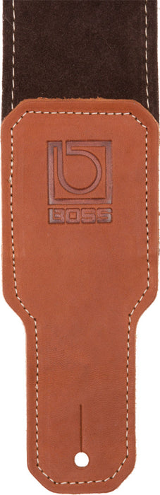 Boss 2.5" brown suede guitar strap