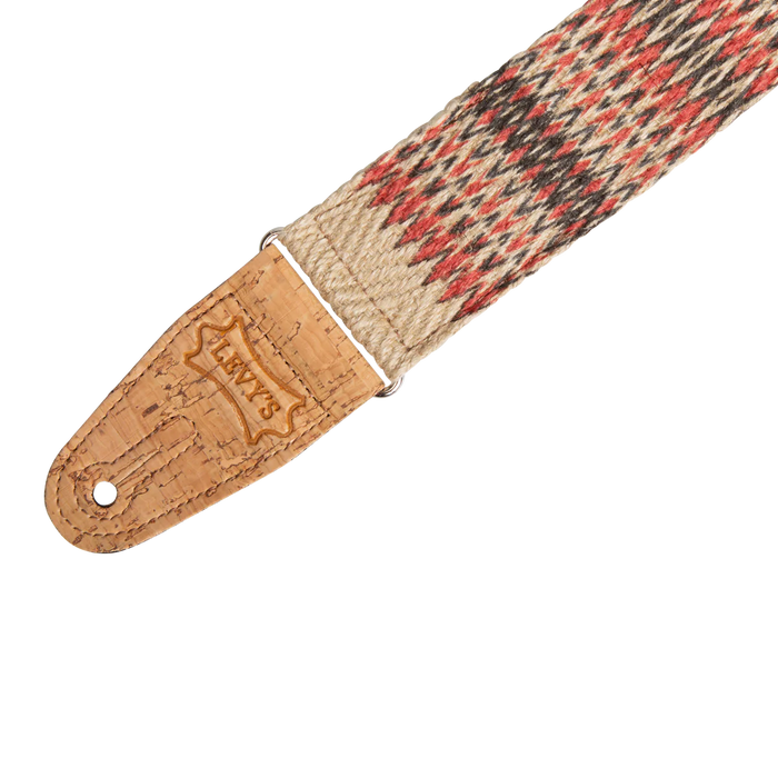 Levy's Vegan Hemp Series 2 inch Wide Hemp Guitar Strap, Towers