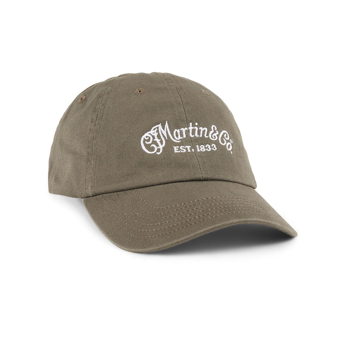Martin Hat Ball Cap Cotton Script Logo, Olive