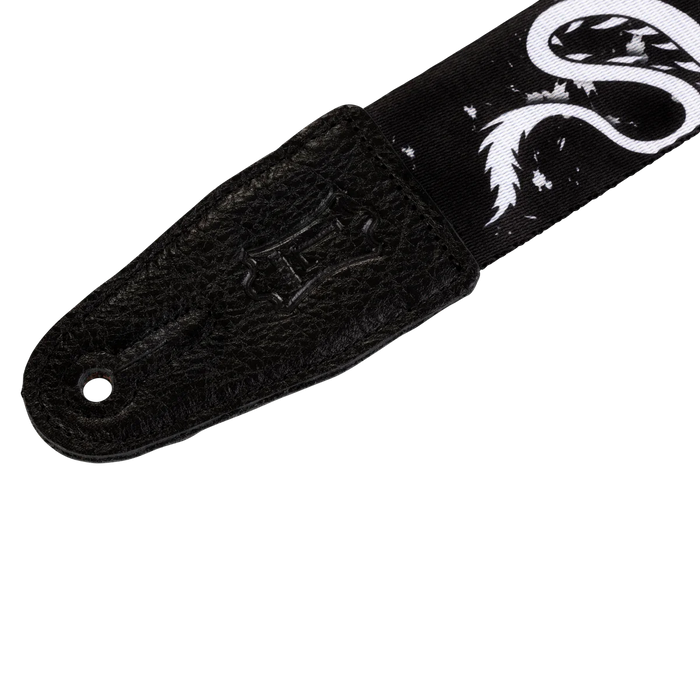 Levy's Eastern Harmony Series 2" Wide Polyester Guitar Strap, Black & White Dragon