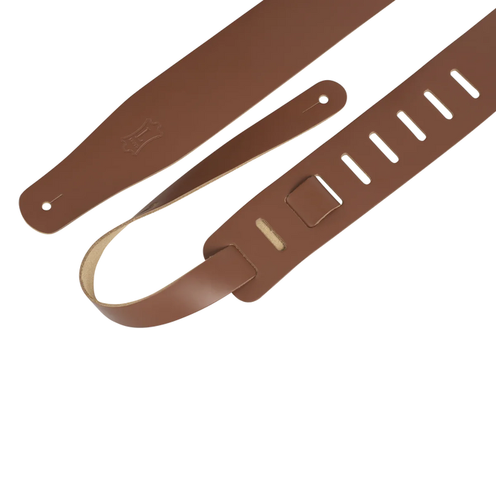Levy's Streamline Leather Series 2 1/2" Wide Genuine Leather Guitar Strap, Walnut