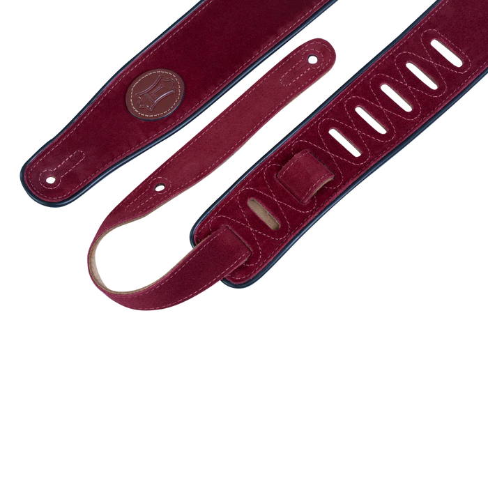 Levy's Signature Suede Series 2 1/2" Wide Guitar Strap, Burgundy
