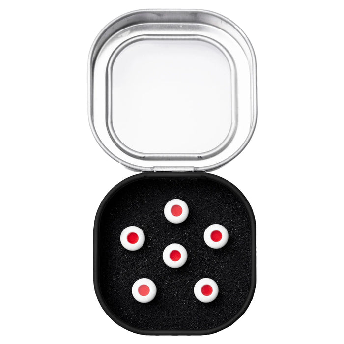 Martin Pin Set Liquid Metal, Bone with Red Dots