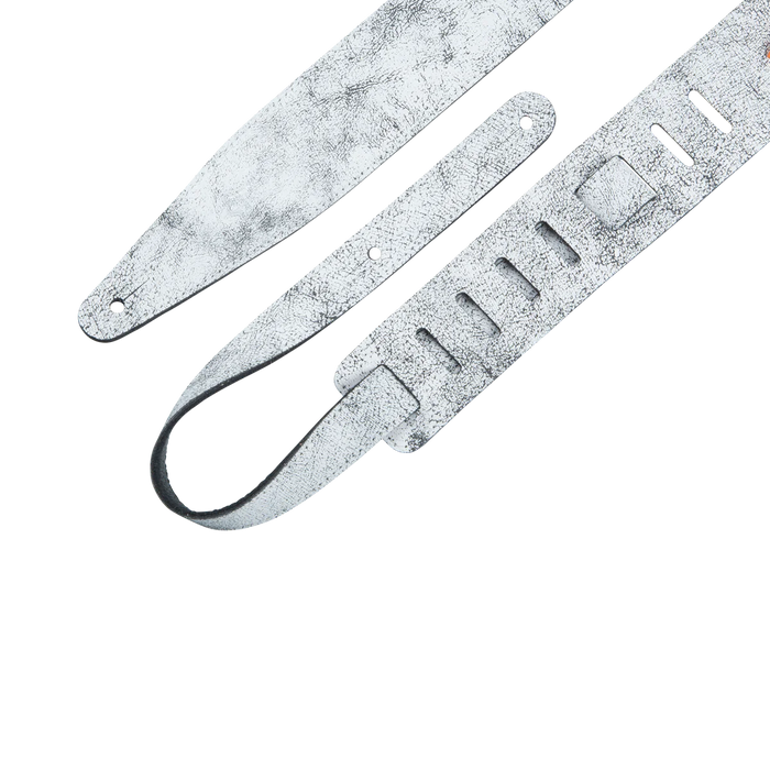 Levy's Distressed Leather Series 2 1/2" Wide Garment Leather Guitar Strap, White
