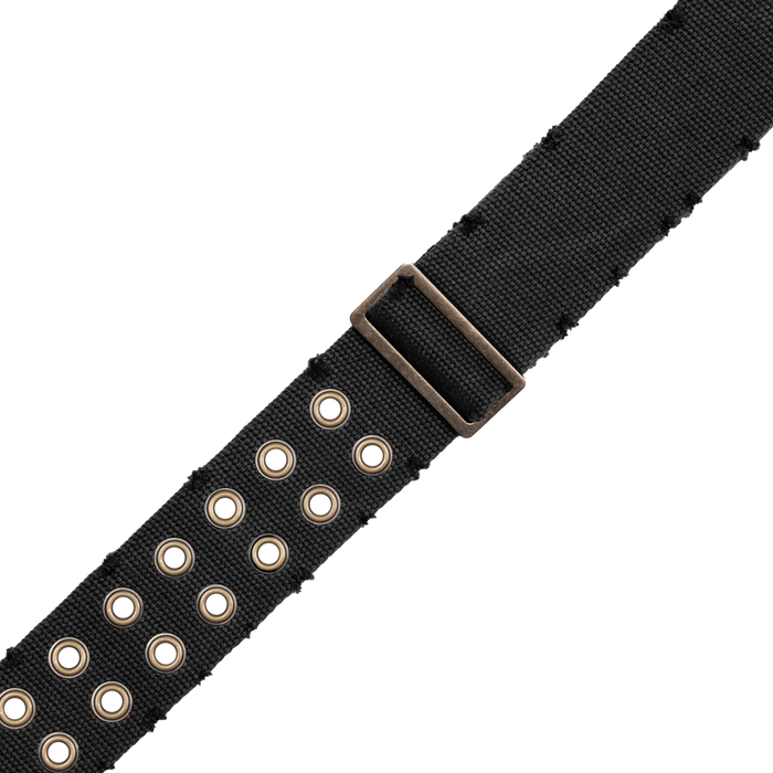 Levy's Worn & Torn Series 2" Wide Cotton Guitar Strap, Black
