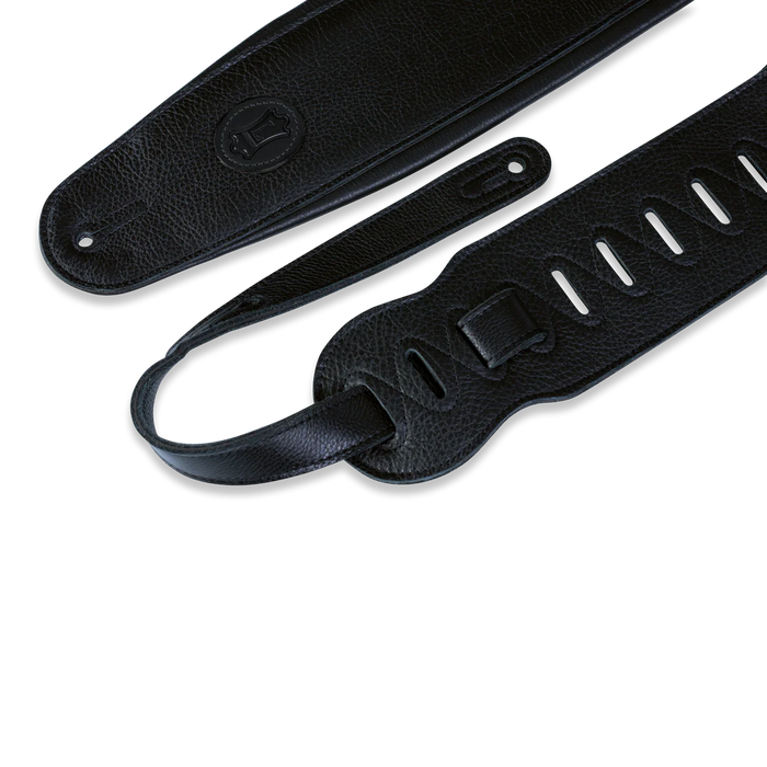 Levy's Signature Legacy Series 4 1/2" Wide Garment Leather Bass Strap, Black