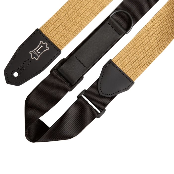 Levy's Cotton Right Height Series 2 inch Wide RipChord™ Guitar Strap, Tan