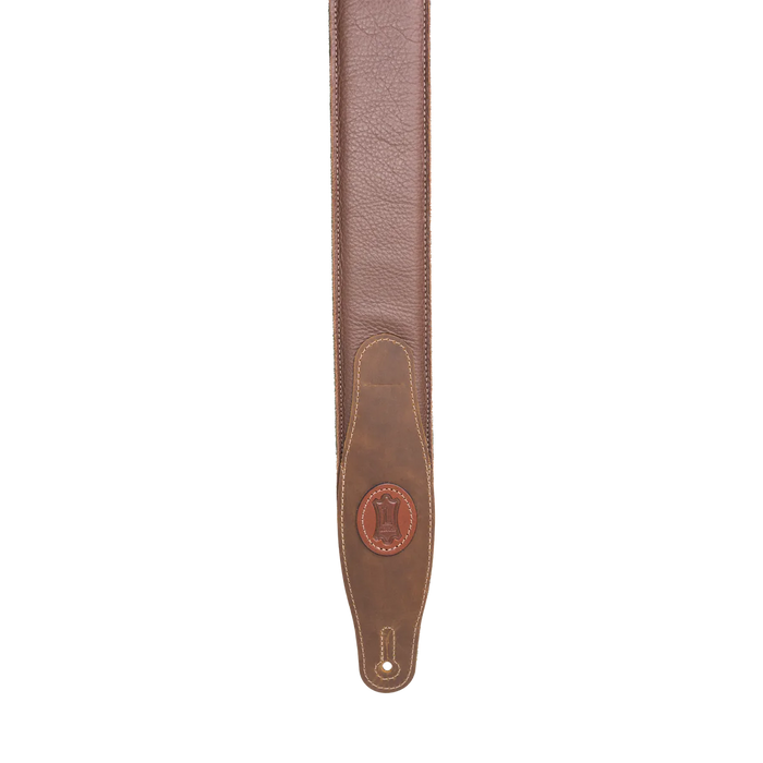 Levy's Cirro Series 25" Padded Garment Leather Guitar Strap, Brown & Green