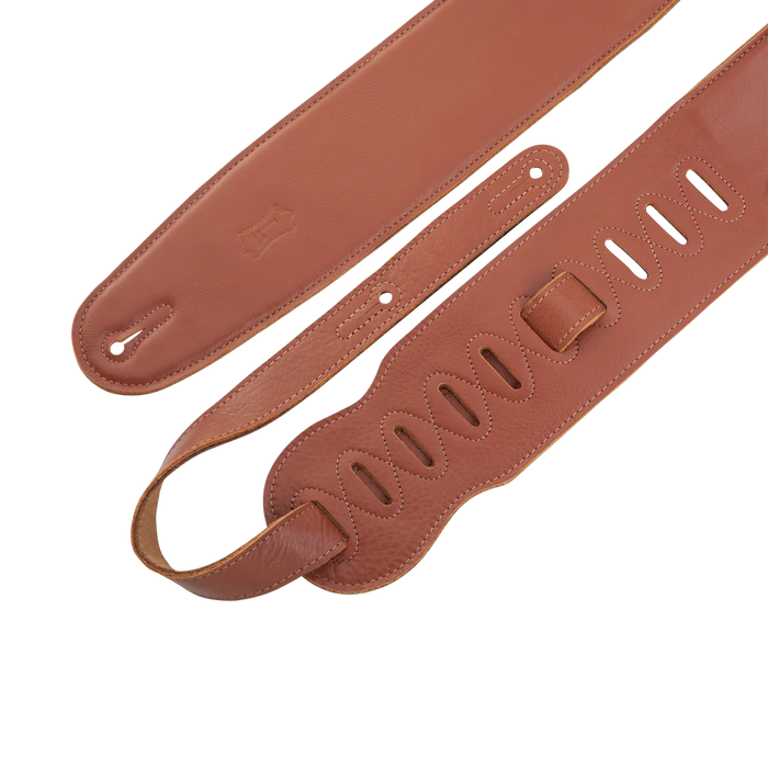 Levy's Heritage Crafted Series 3 1/2" Wide Garment Leather Bass Guitar Strap, Tan