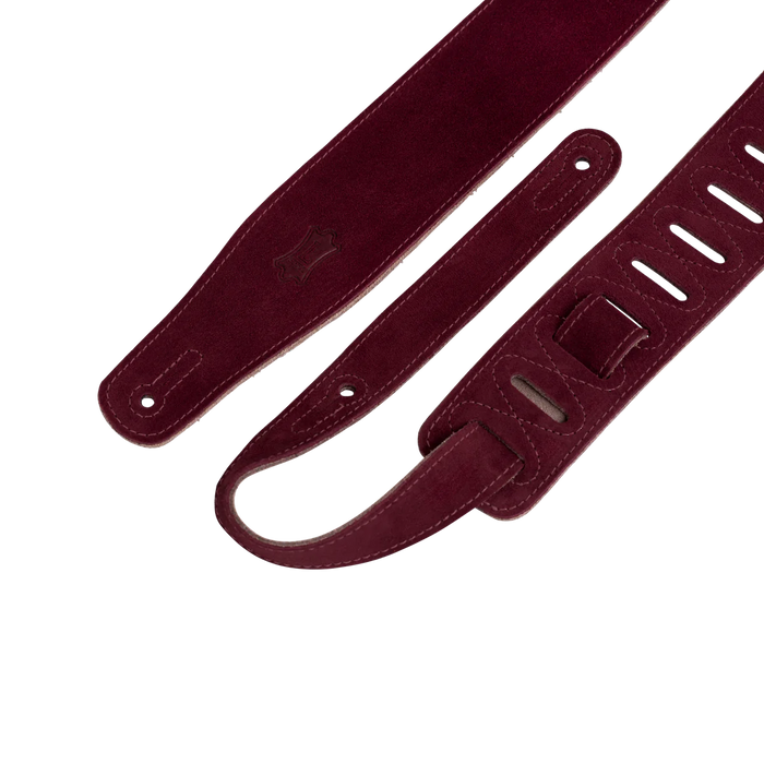 Levy's Simply Suede Series 2 1/2" Wide Guitar Strap, Burgundy